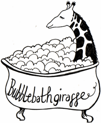 Puppy Fat illustrations for Bubble Bath Giraffe Greetings Cards