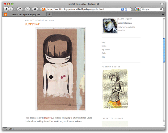 PuppyFat Featured on 'invert this space' website